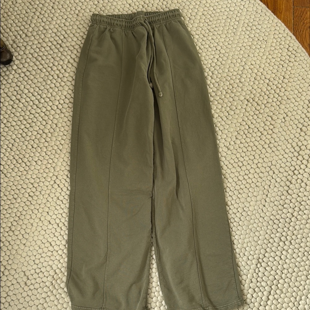 Zara Olive Green Drawstring Pants
